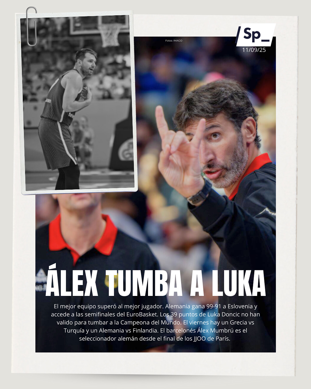 Álex Mumbrú tumba a Luka Doncic