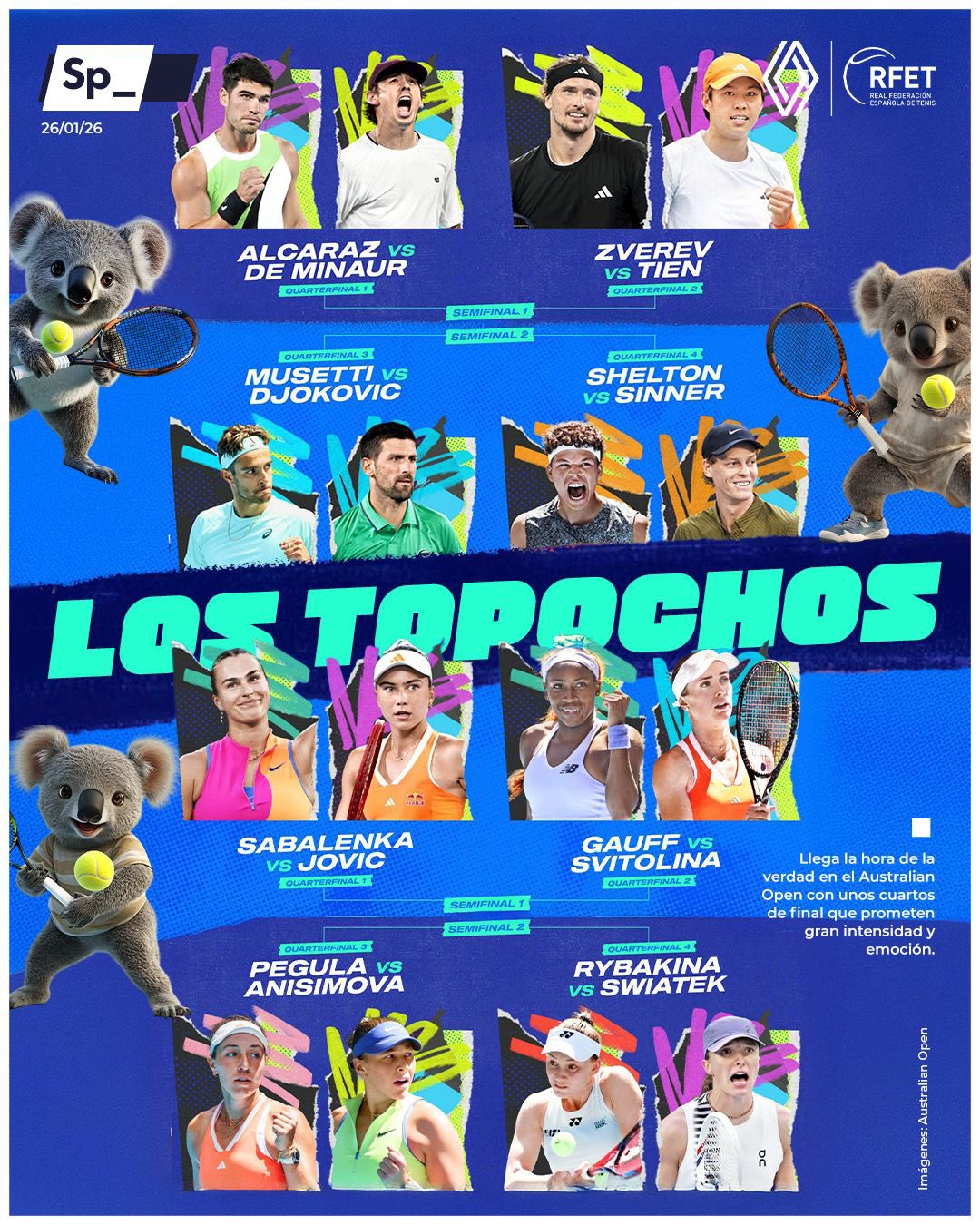 Los cuartos de final del Australia Open