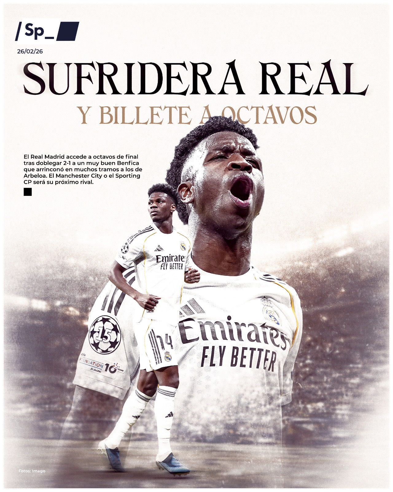 Sufridera real y billete a octavos