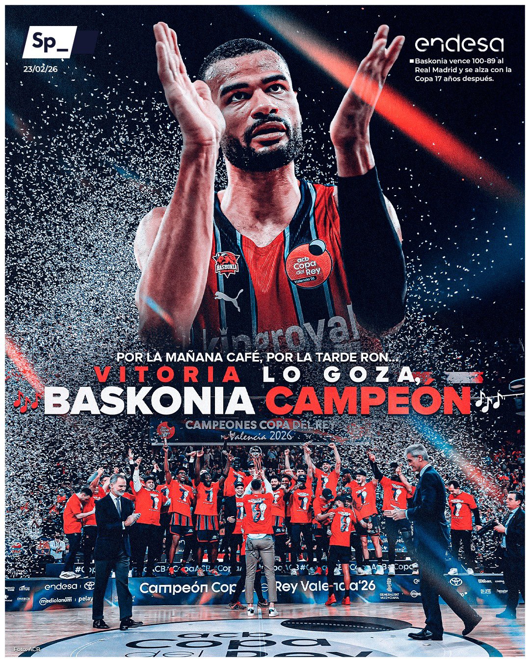 Por la mañana café, por la tarde ron... Vitoria lo goza, Baskonia campeón