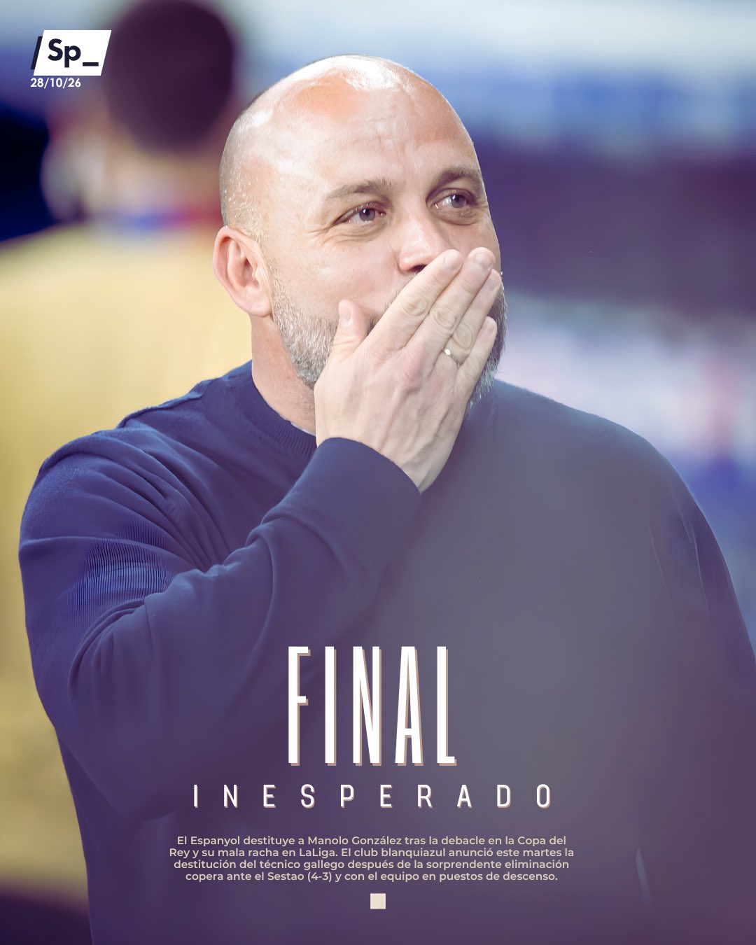 Manolo González es cesado como entrenador del Espanyol